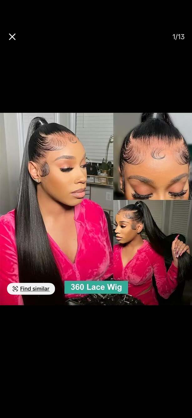 Bling Hair 360 Lace Straight Human Hair Wig